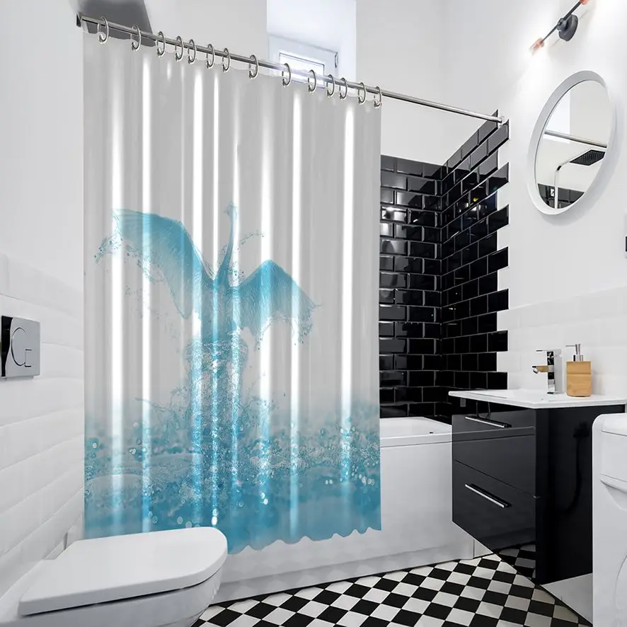 Занавеска для душа Лебедь жидкая птица Born and Fly из воды энергия свобода Волшебная