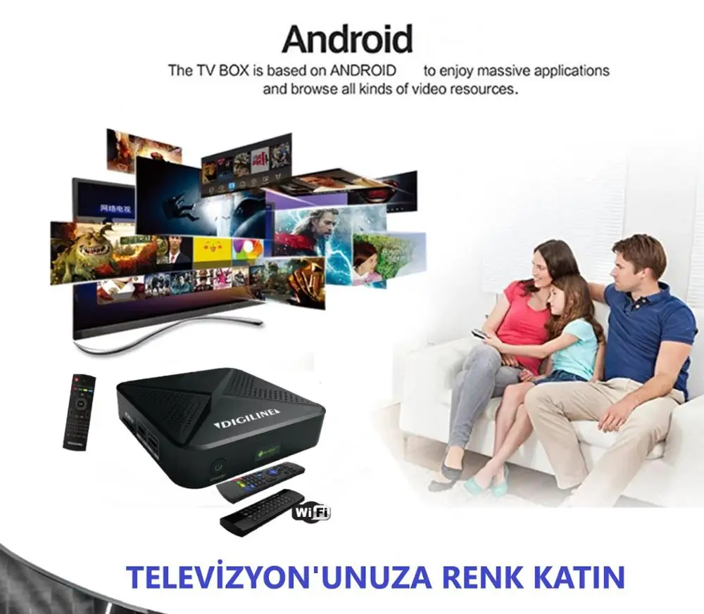 Новый Android TV box DIGILINE супер Смарт android tv dgirыlыne crown hybrыd спутниковый