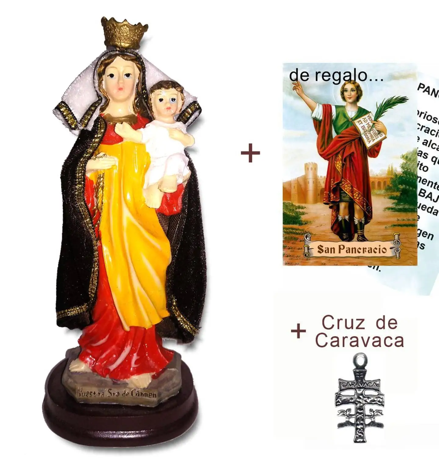 Рисунок Virgin Carmen 16 cms. Подарок для дома крест Каравака + 4 принта.|Статуэтка святого|