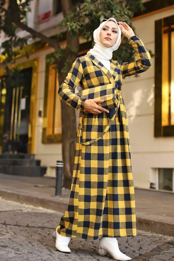 

Women dress Abaya Dubai Vintage 2022 fashion winter autumn muslim fashion hijab dress overcoats outwear Islamic bag kombin