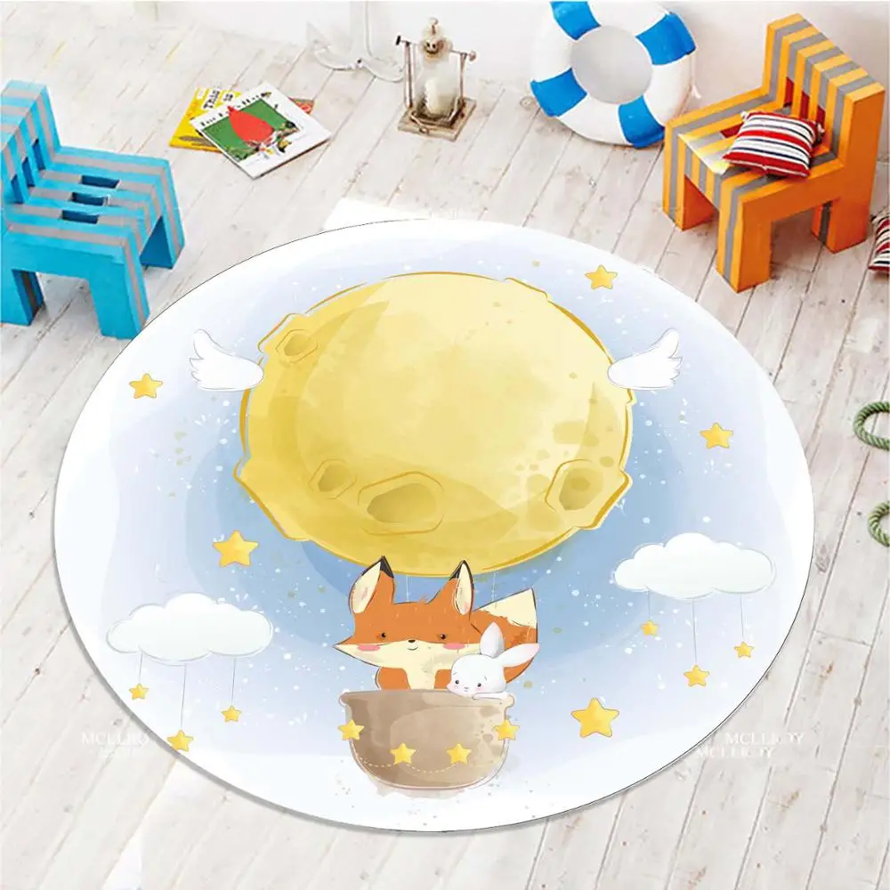 Коврик с 3d рисунком лисы и желтого цвета для детской комнаты | Дом сад