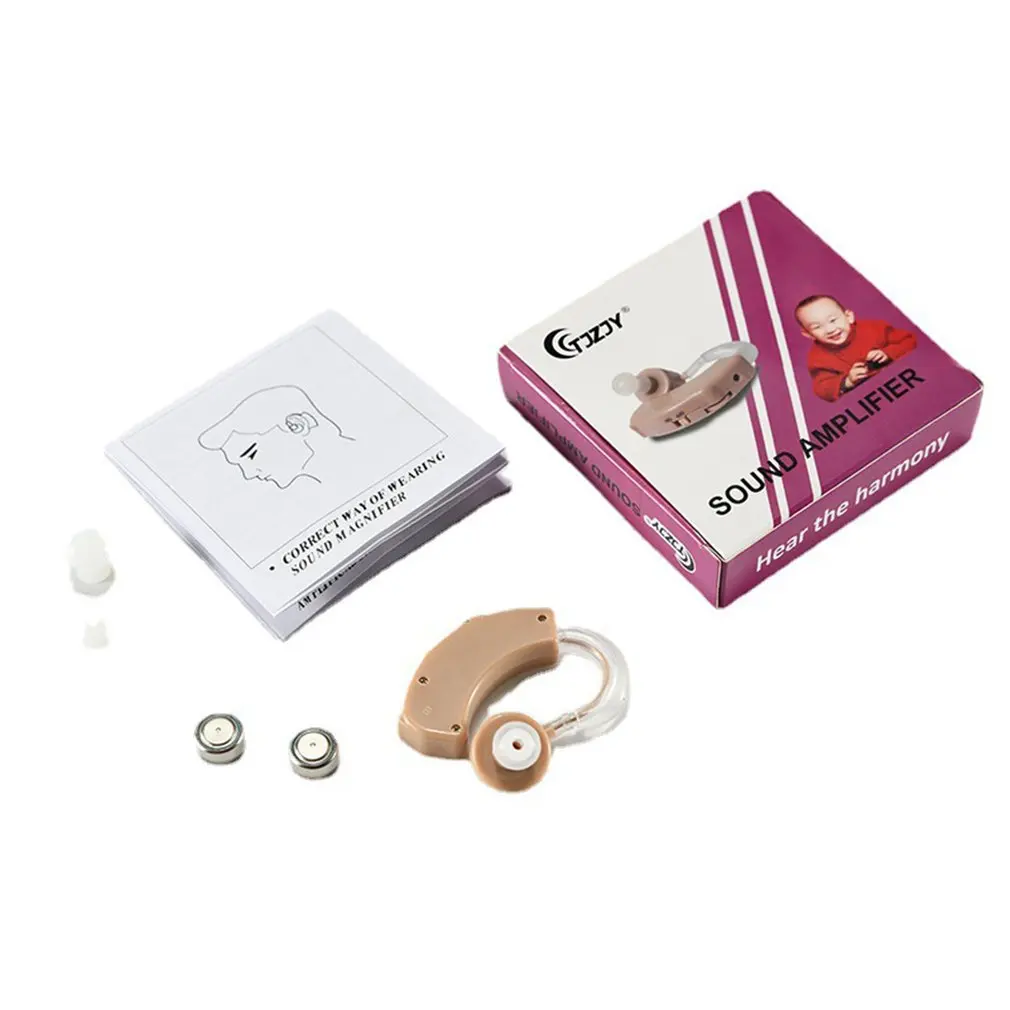 

JZ-1088A Ear Hearing aid Portable Ear Mounted Amplifying Hearing Aid Clear Sound Quality Sound Amplifier Single Key Operation