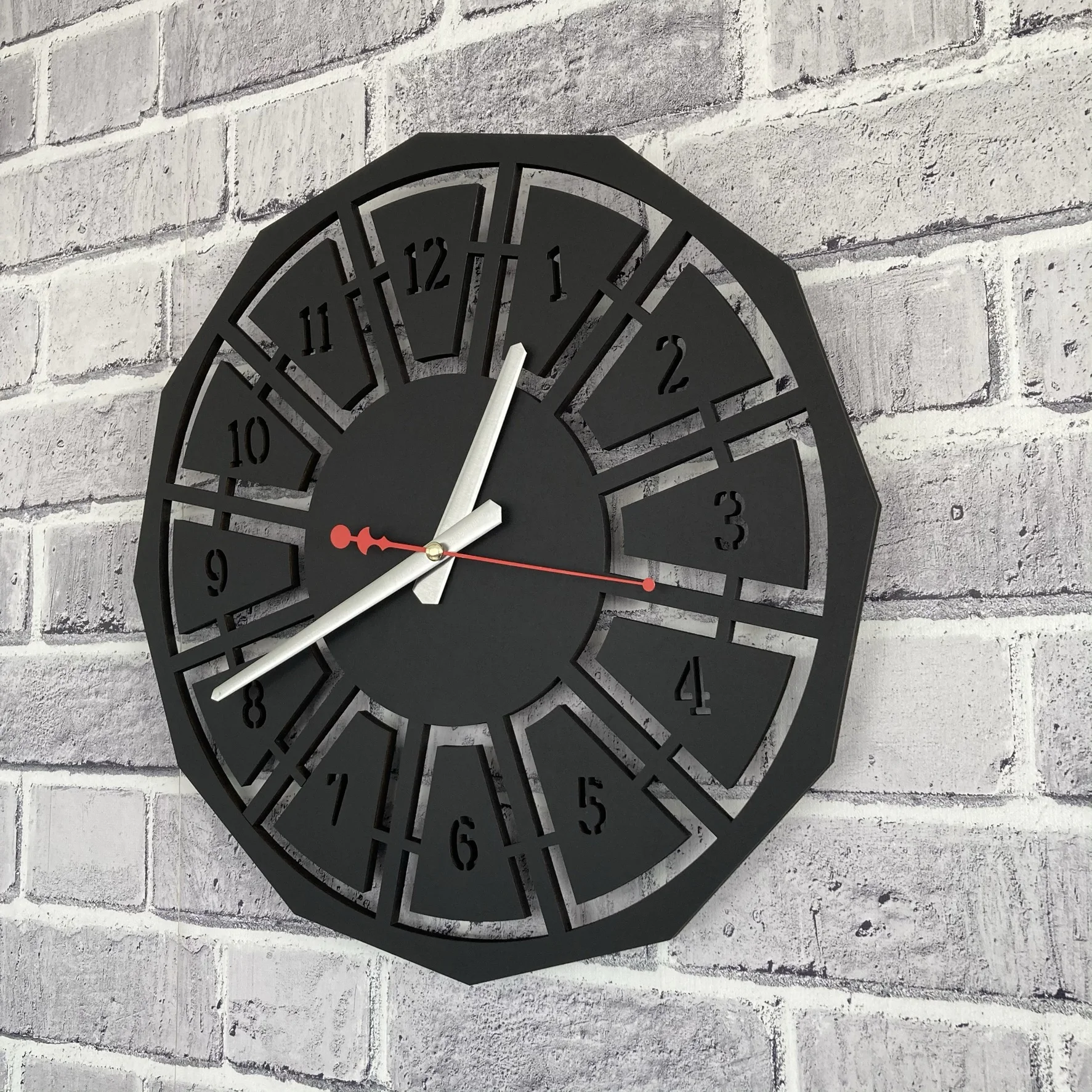 

Matte Black Wood Wall Clock 35x35cm