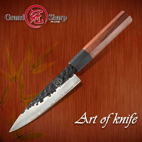 Нож ручной работы, 145 мм, 3 слоя, из нержавеющей стали, японский AUS-10, кухонный мини-шеф-повар, инструменты для домашнего приготовления нож для нарезки фруктов
