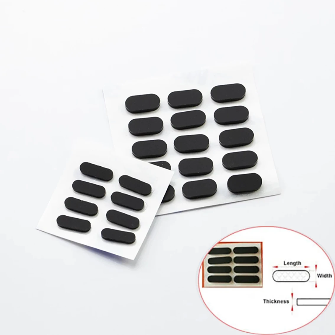 

Black Oval Feet Pad Width 10/11/12mm Thick 3mm Silicone Rubber Self Adhesive Anti-slip Tables Chairs Furniture Protectors Gasket