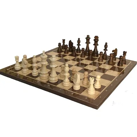 Wooden Chess set-Wooden Figure Checkers-Luxury Walnut-Big size 39x39 cm A Quality Made in Turkey / Shipping from Turkey