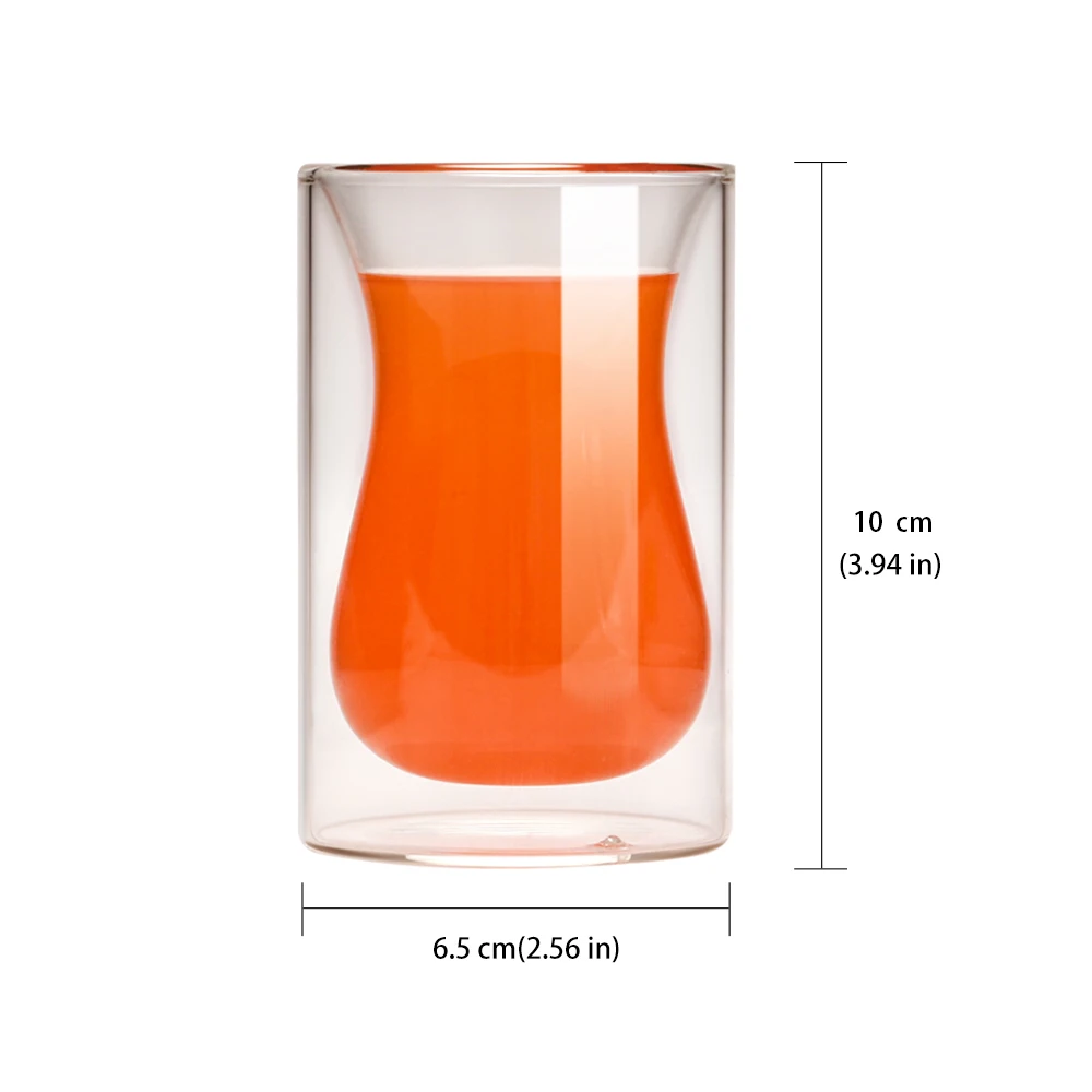 Набор из 4 двойных стеклянных бокалов для вина кофейных чашек 150 мл стаканы виски