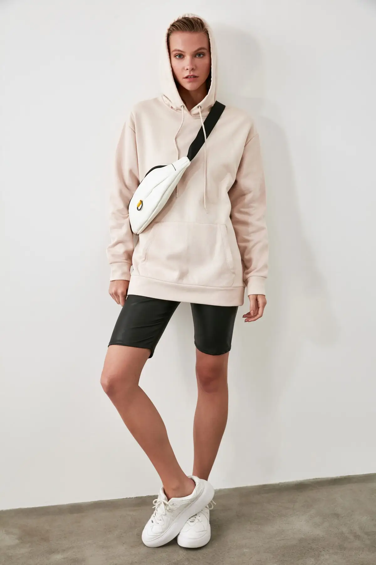 

Beige Kangaroo Pocket Hooded Boyfriend Knitted Sweatshirt ZARA woman 2020 hoodie bts anime kawaii harajuku y2k sudaderas blouses