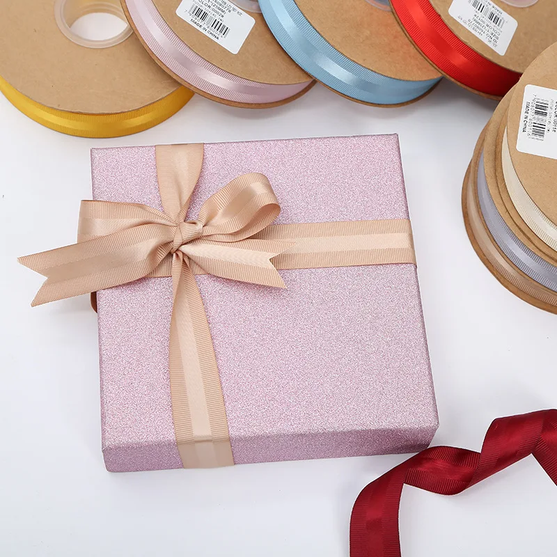 

10mm 15mm 25mm 40mm Grosgrain Satin Crafts Ribbons For Christmas Gift Box Flowers Cake Wrapping Party Wedding DIY Material lint