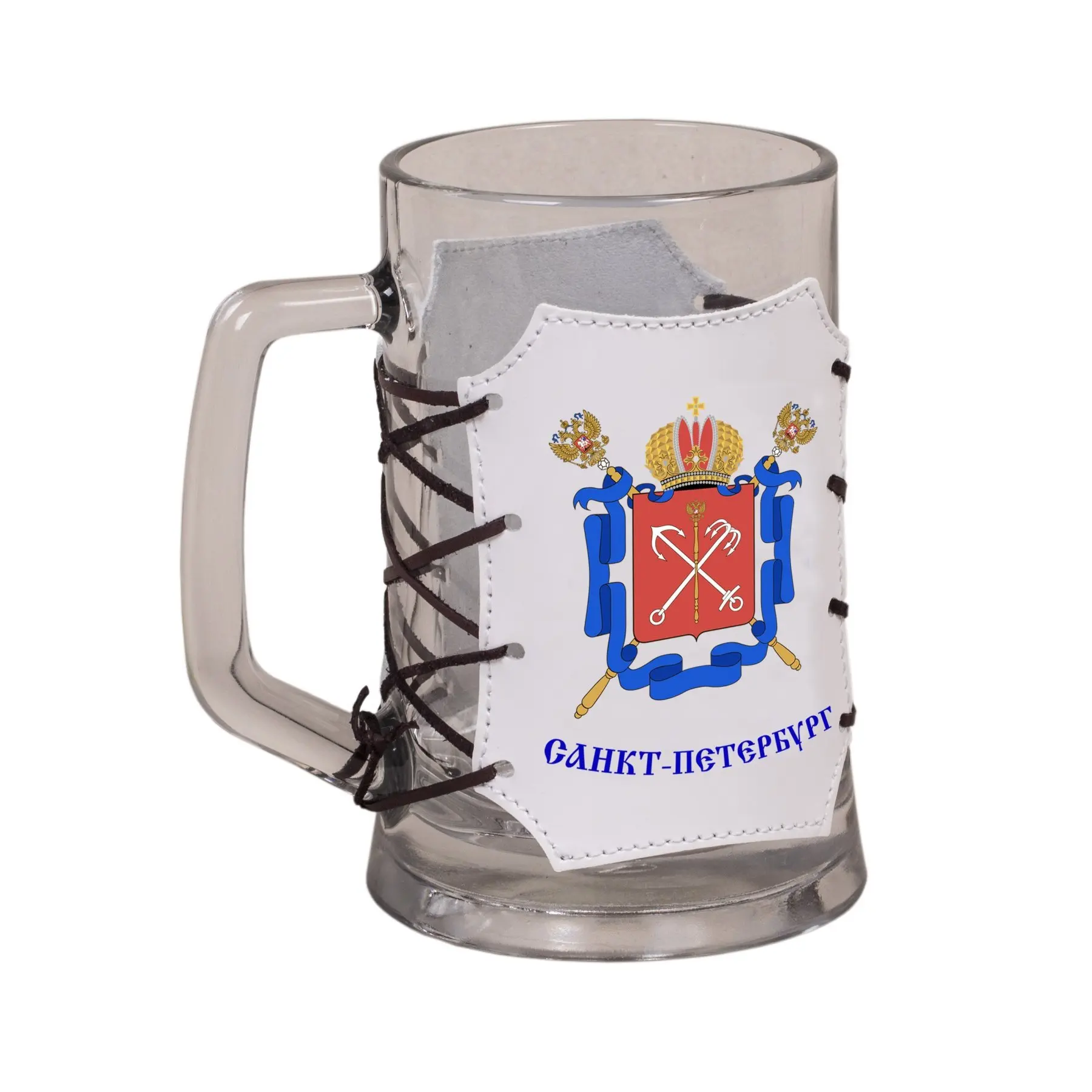 Кружка для пива в оплетке из натуральной кожи &quotЯ люблю футбол&quot | Дом и сад