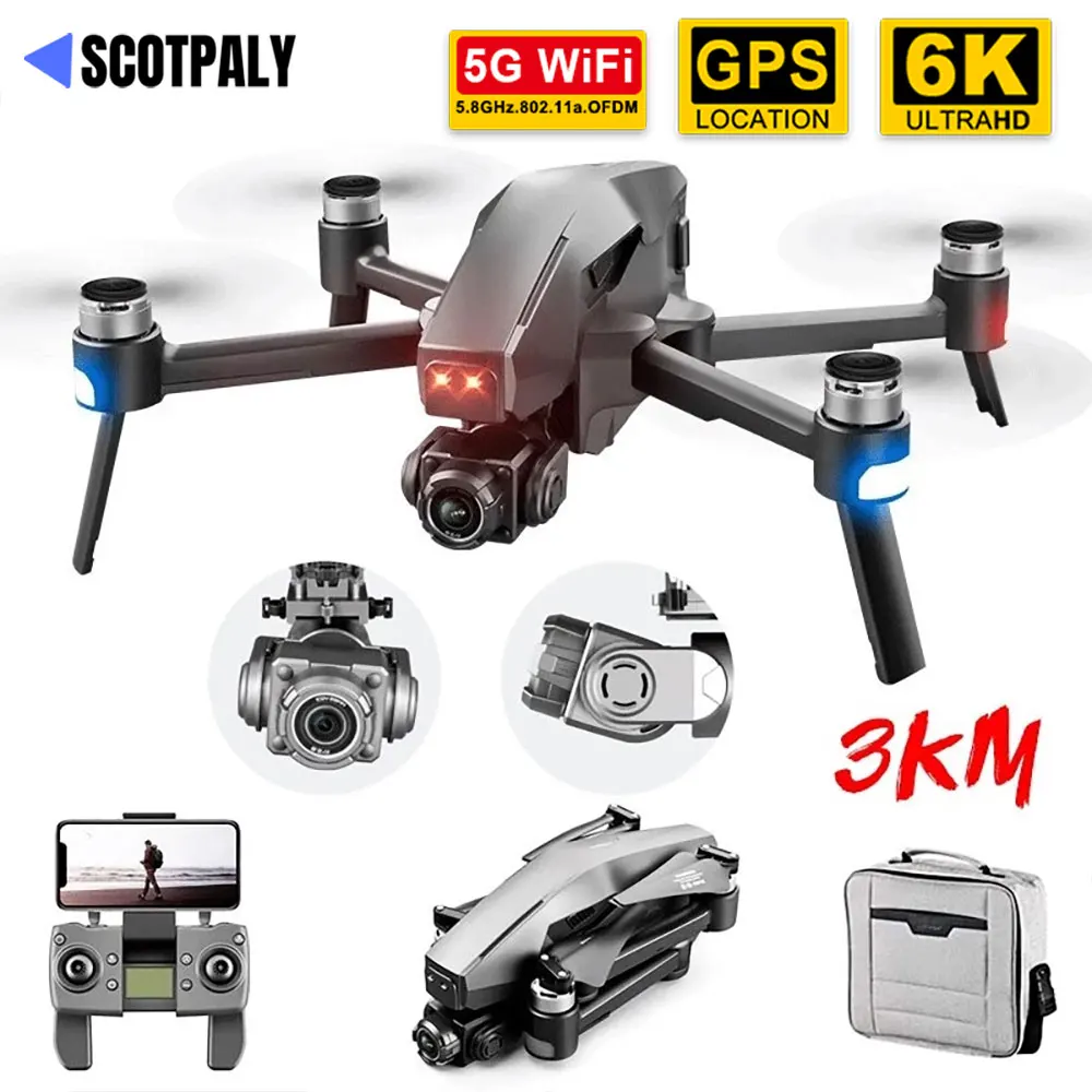 

Professional M1 Pro Gimbal Camera Drones 6K GPS Long Distance 5G WiFi FPV Brushless 28min Self Stabilization Quadcopter Dron 3KM