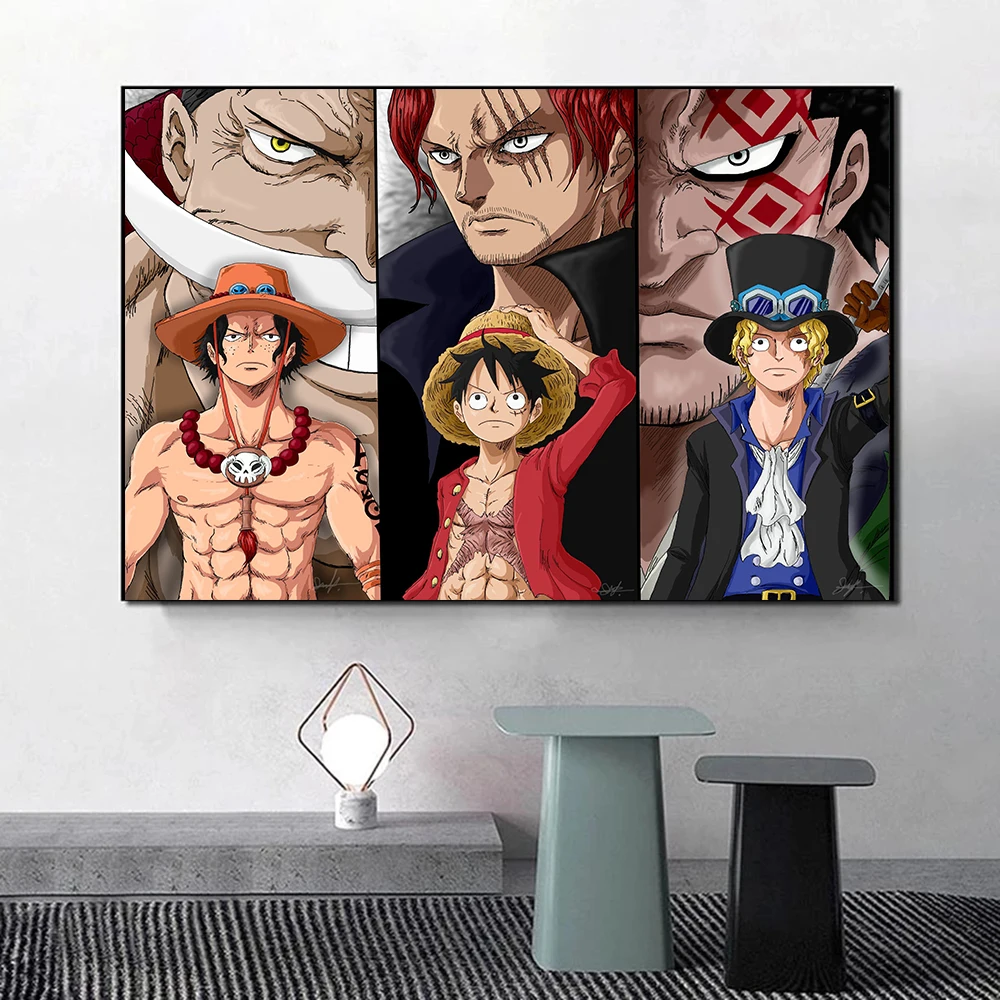 

One Piece Poster Een Stuk Ace Luffy Sabo Marine Hoofdkwartier Canvas Painting Wall Art Mural Picture Living Room Boy Home Decor