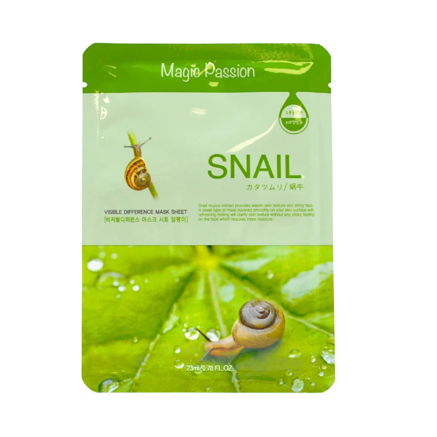 MAGIC PASSION Антивозрастная Тканевая Глубоко Увлажняющая Маска c муцином Улитки Snail 5 х