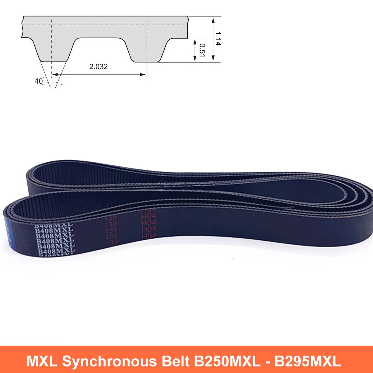 Ремень ГРМ MXL, резиновый синхронный ремень с замкнутой петлей, ширина 6, 10 мм, B250, B256, B265, B268, B273, B275, B276, B280, B285, B290, B295MXL, 1 шт.