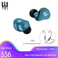 tri i4 1ba1dd hybrid in ear monitor knowles earphone sport headphone hifi headset with wired mmcx earbuds kbear ks1 lark neon