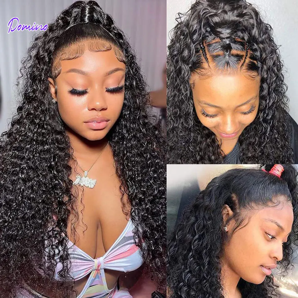 DOMINO Water Wave Lace Front Wigs Curly Hair Lace Frontal Wigs For Black Women Wet And Wavy With Baby Hair Remy Hair Lace Wig