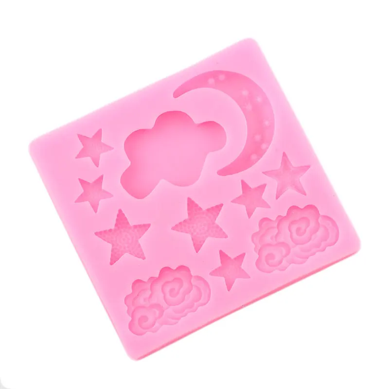 

Moon Star Silicone Mold Clouds DIY Party Cupcake Topper Chocolate Fondant Molds Cake Decorating Tools Resin Clay Candy Mould