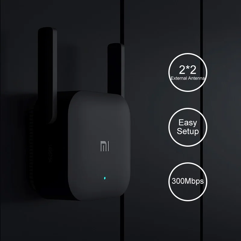 Xiaomi Repeater WiFi Pro Mi Amplifier Network Expander Router Power Extender Roteador 300M 2.4G 2 Antenna for Home Office |