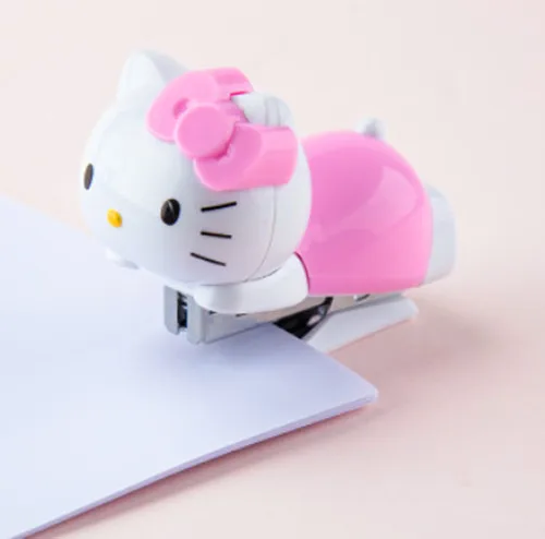1 х Hello kitty Детские Канцелярские принадлежности мультфильм Мини милый портативный степлер набор