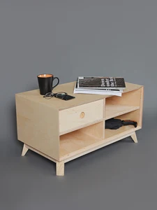 Журнальный столик 2 полки (фанераскошенный фасад) 221020CTPWBFNat