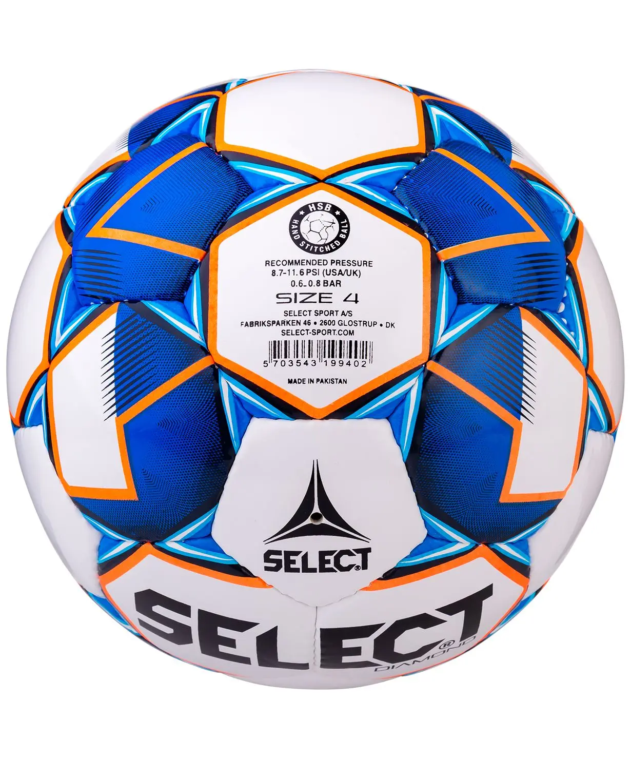 Ball soccer ball nose Diamond IMS 810015 No. 4 White/Blue/Orange | Игрушки и хобби