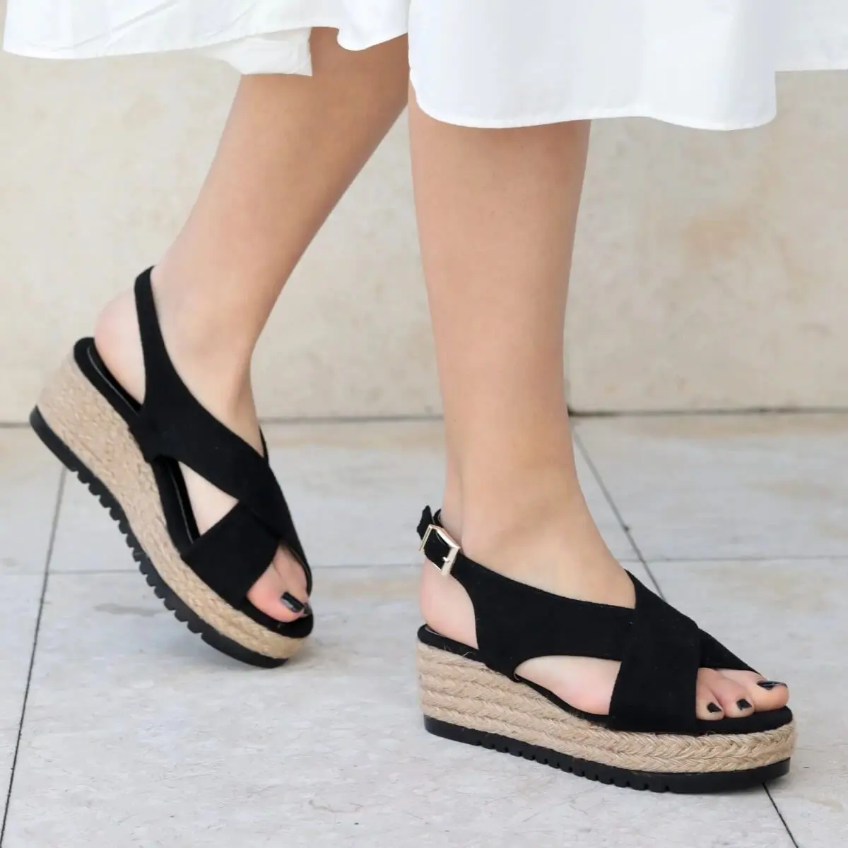 

Marta Black Padding Bottom Sandals