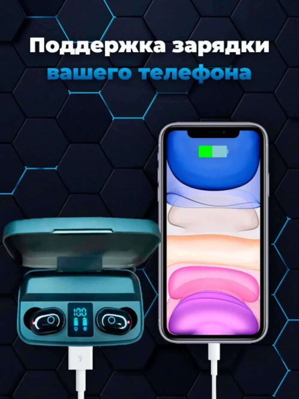 Беспроводные наушники для телефона TWS Earbuds A10S E7S Bluetooth мобильная гарнитура с