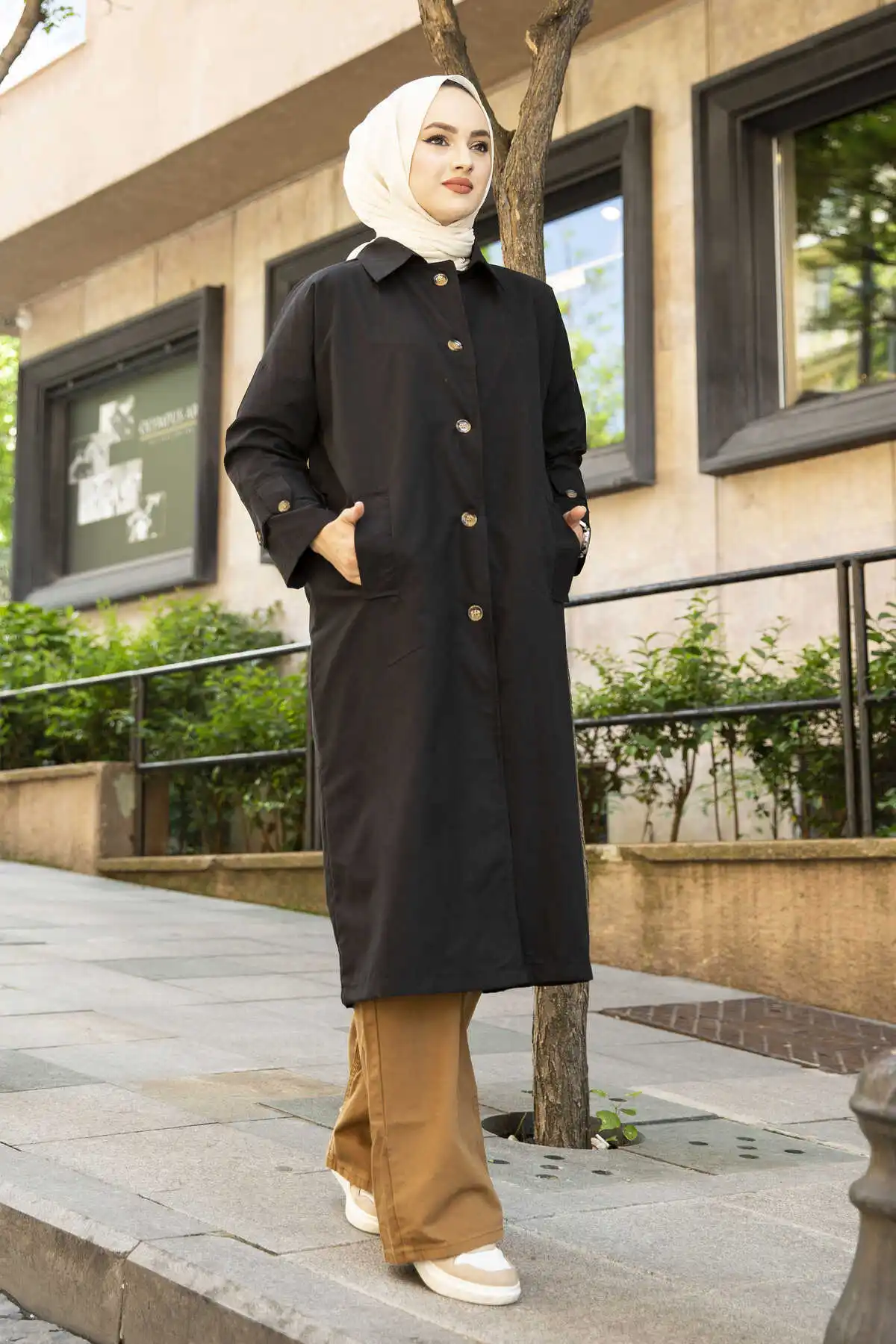 Тренчкот в стиле кэжуал Everlast однобортный простой классический длинный тренчкот