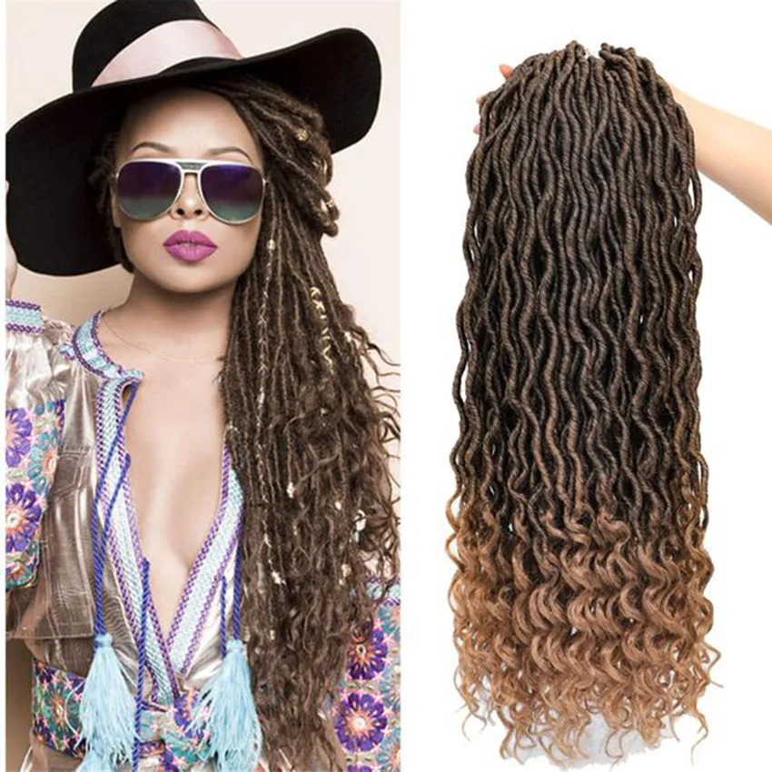 

Aidaiya Goddess Locs Crochet Hair Extensions Synthetic Twist Braids Hair Locks Crochet braids For Women 24 Strands 18inch Beauty