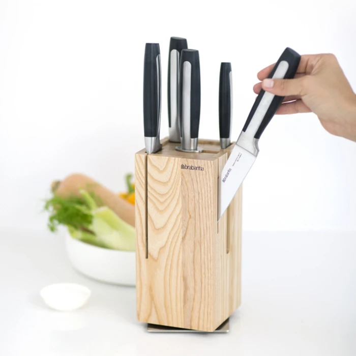 Блок для ножей Brabantia &quotProfile&quot деревянный коричневый. 430008 | Дом и сад