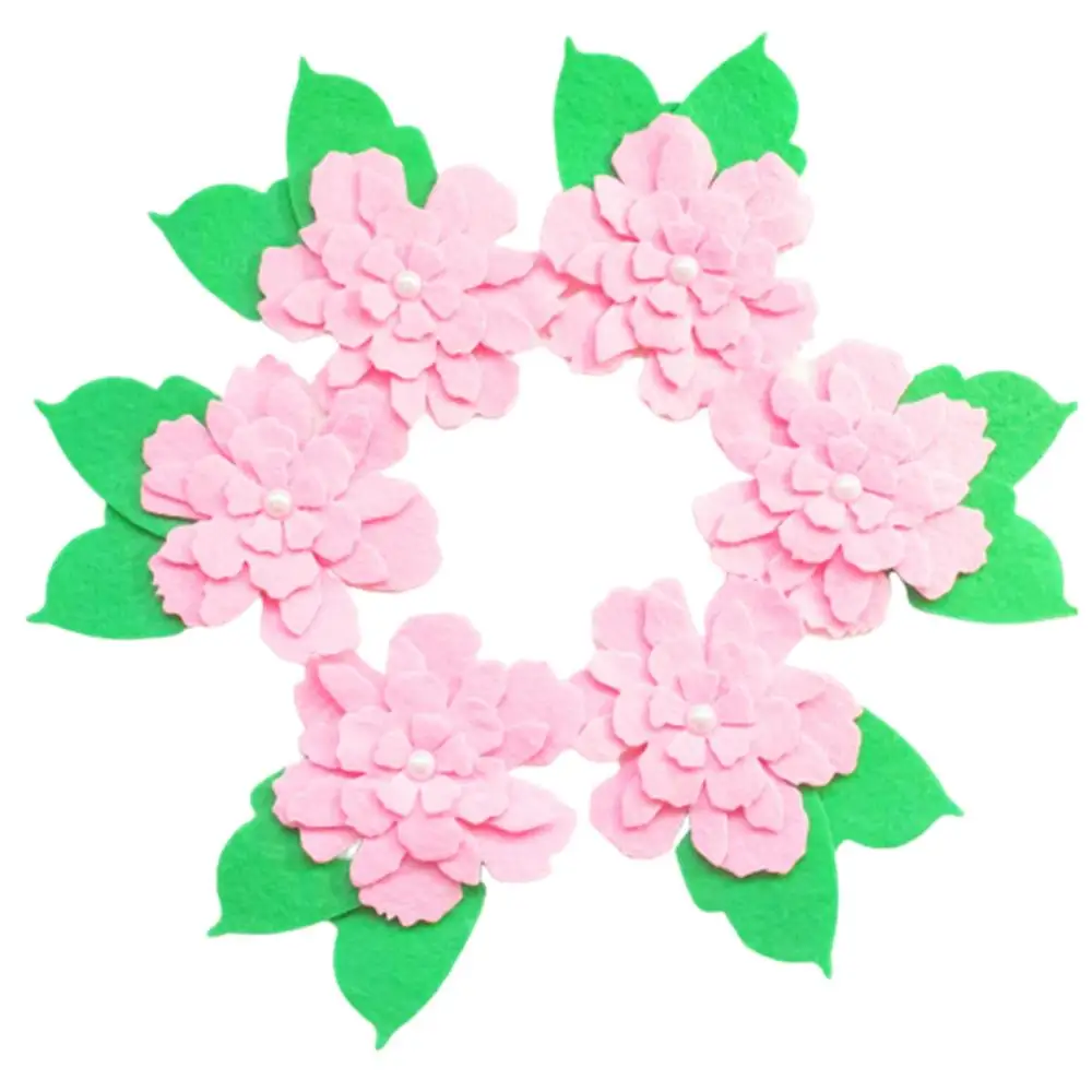 Войлочные цветы набор из 50 штук войлочные листовые многоцветные и зеленые