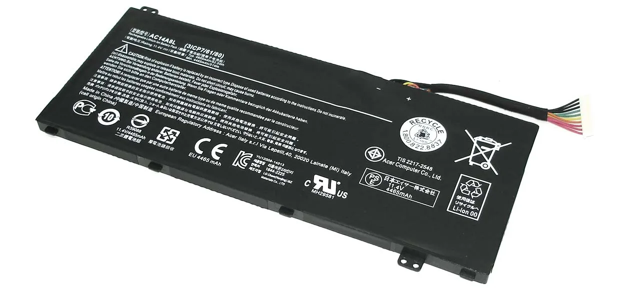 Аккумуляторная батарея AC14A8L для ноутбука Acer Aspire VN7-571G VN7-791 51Wh ORIGINAL | Компьютеры и