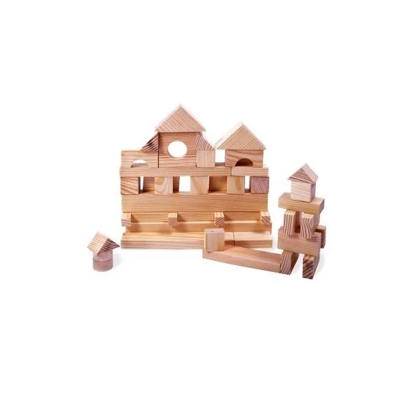 Деревянный конструктор 35 деталей неокрашенный в пакете | Игрушки и хобби