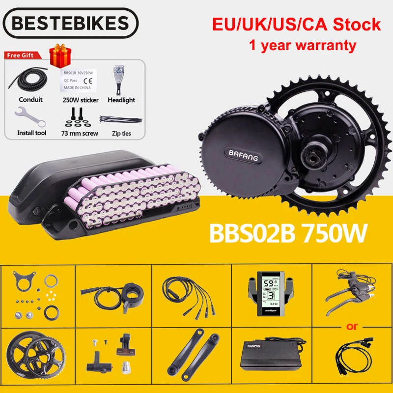 Bafang Motor BBS02B BBS02 48V 750W Mid Drive Motor 8fun Electric Bike