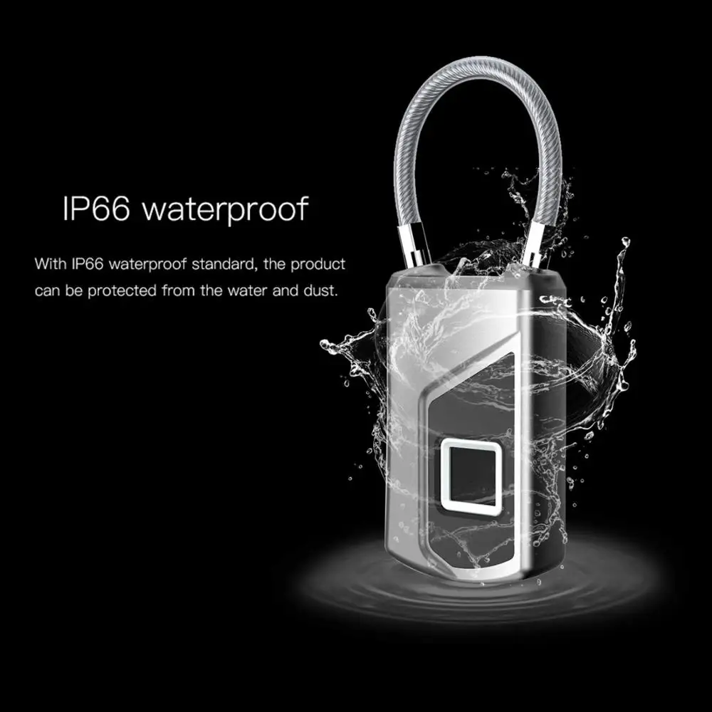 Замок HONTUSEC со сканером отпечатков пальцев умный водонепроницаемый замок