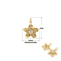 brass copper zircon zircon star diy necklace bracelet jewelry pendant wholesale cubic zirconia pentagram charm