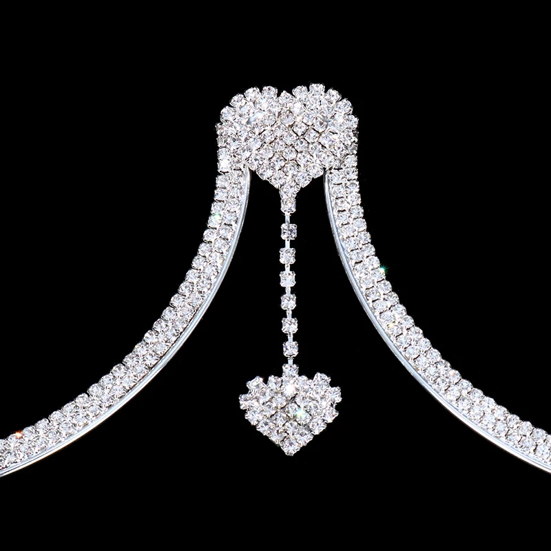 Женский бюстгальтер с двойной подвеской цепочка-ожерелье кулоном в форме сердца