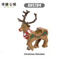 Рождественский шарф MOC XH1784 в клетку с изображением коричневого лося, подарок на Новый год, строительный блок, обучающие игрушки для детей