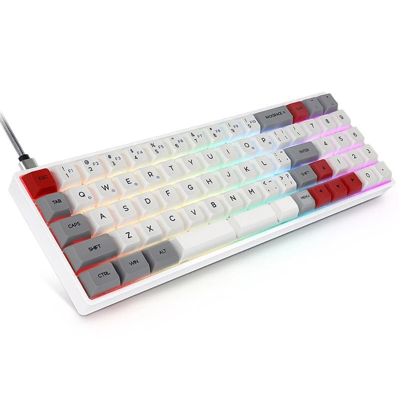 

Мини Механическая игровая клавиатура SK73s, 73 клавиши, 60% Двухрежимная USB Bluetooth клавиатура, оптический переключатель Gateron для Windows / MAC