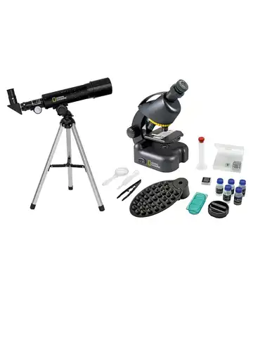 Комплект Компактный микроскоп + телескоп Bresser National Geographic  с держателем для смартфона