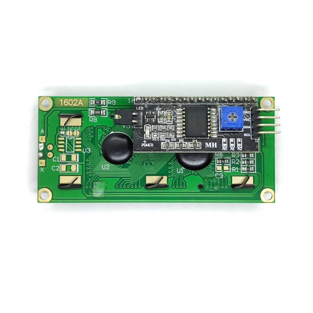 Символьный LCD дисплей 1602 16х2 знака с I2C / SPI адаптером синий | Электронные