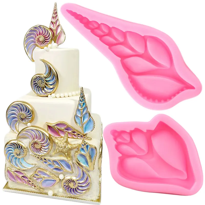 Морские Раковины Силиконовые формы для младенца Birrhday кекс Topper инструменты