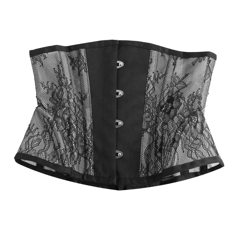 Burvogue корсеты и бюстье для талии, дышащий сетчатый кружевной корсет, 14 стальных косточек, Готический стимпанк, корсет на шнуровке (art.: 3920bbd39e84d) - 3920bbd39e84d