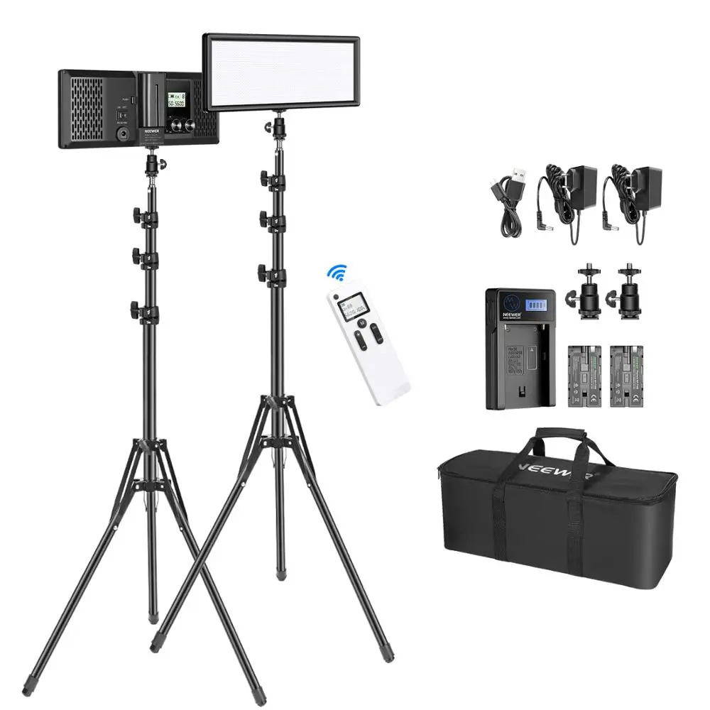 Neewer 2 шт. в комплекте светодиодный видео светильник Dimmable Bi-Цвет Панель с