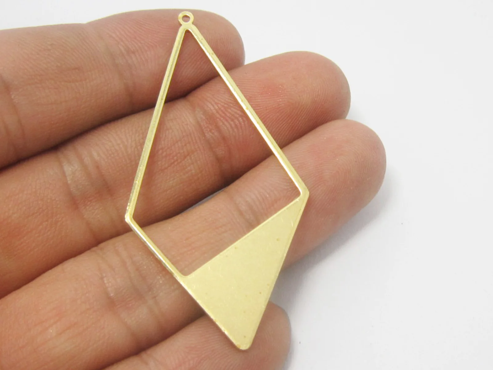 

10 шт, латунная Подвеска для фотографий, 56x27,5x0,8 мм, необработанная латунь, Ромб, фурнитура, геометрическое ожерелье, R563