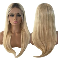 ombre 613 lace front wig with black roots blonde straight pre plucked 13x4 free part glueless frontal wig with baby hair