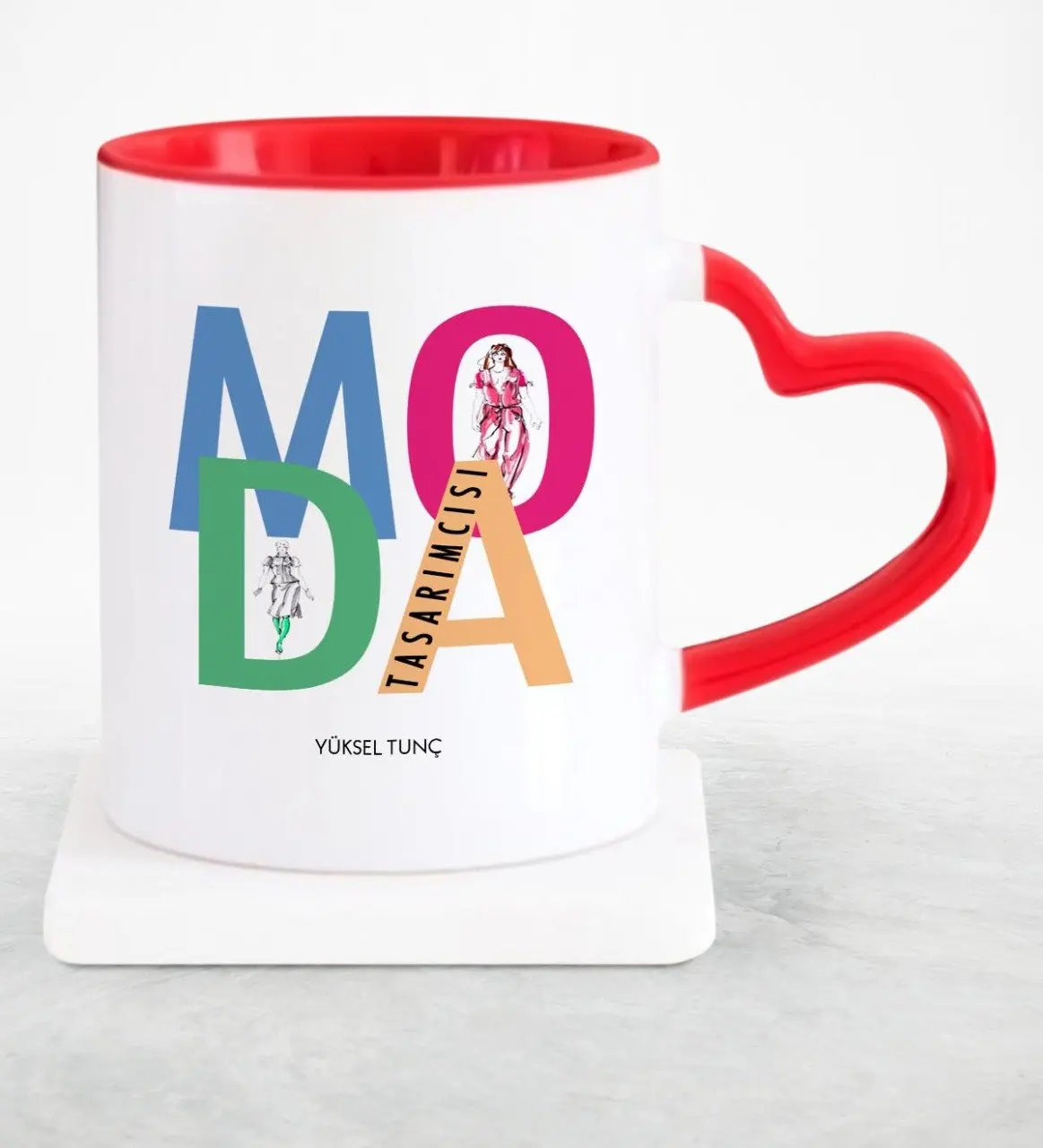 

Personalized Professional Fashion Designer Red Heart Mug Cup-2