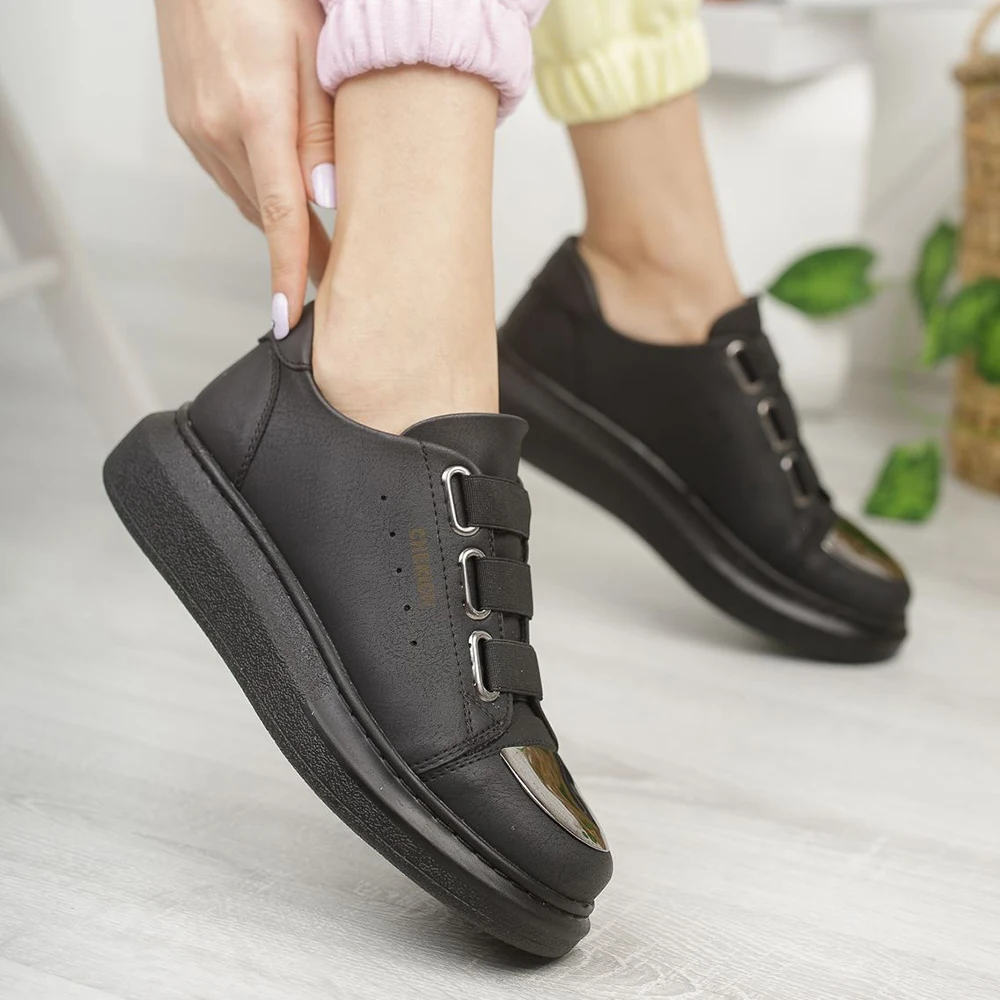 

Chekich Women's Shoes Black Color Elastic Band Closure Artificial Leather Spring and Fall Seasons Slip On Unisex Fashion Sneakers Walking Luxury Lightweight Comfortable Original Flexible Footwear Solid CH251 Women V6