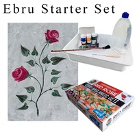 RED ROSE Ebru Starter Set Student Marble Paint Paper Marbling Ebru Art Tool Watercolors Art Supply Water Paint Set