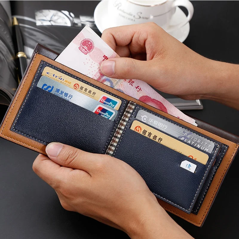 Винтажный кожаный кошелек для мужчин брендовые Роскошные короткие тонкие